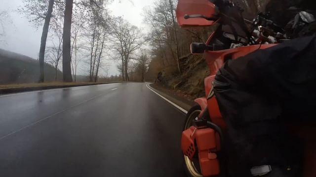 Pouring Rain from Belgium to France! On a Honda Dominator 650 Dualsport Motorcycle to Portugal! /3