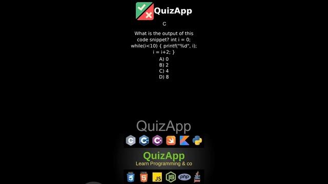 C What is the output of this code snippet int i  0 whilei10  printfd i i  i2