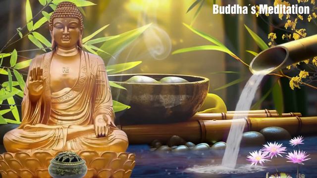 Buddha mediation music with bamboo water fountain + Tibetan Bowls | Buddha's Flute music for Healin смотреть онлайн