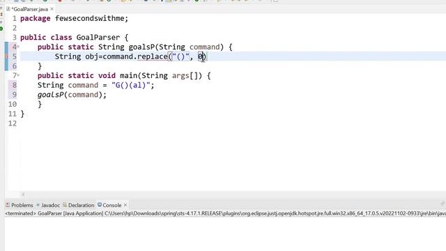 Goal Parser Interpretation ||Day3 ||JavaCode ||StringProblem