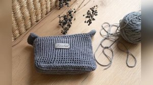Косметичка спицами / Вязаная косметичка