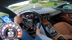 2021 AUDI R8 V10 *336KMH* on AUTOBAHN [NO SPEED LIMIT] by AutoTopNL