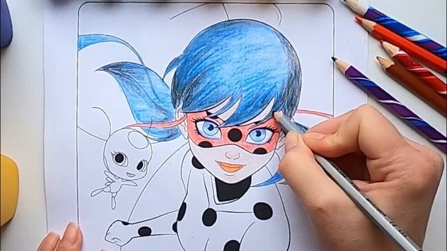 Miraculous  Ladybag And Tikki  Draw With Pencils / Video For Kids / Раскраска Леди Баг