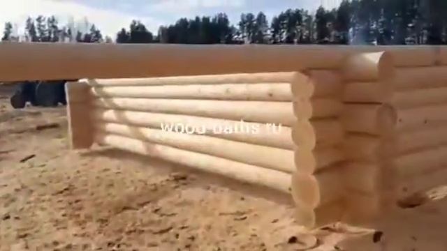 Сруб бани 6х6 с верандой 6х2м (юбка рублена). Мир срубов. wood-baths.ru смотреть онлайн