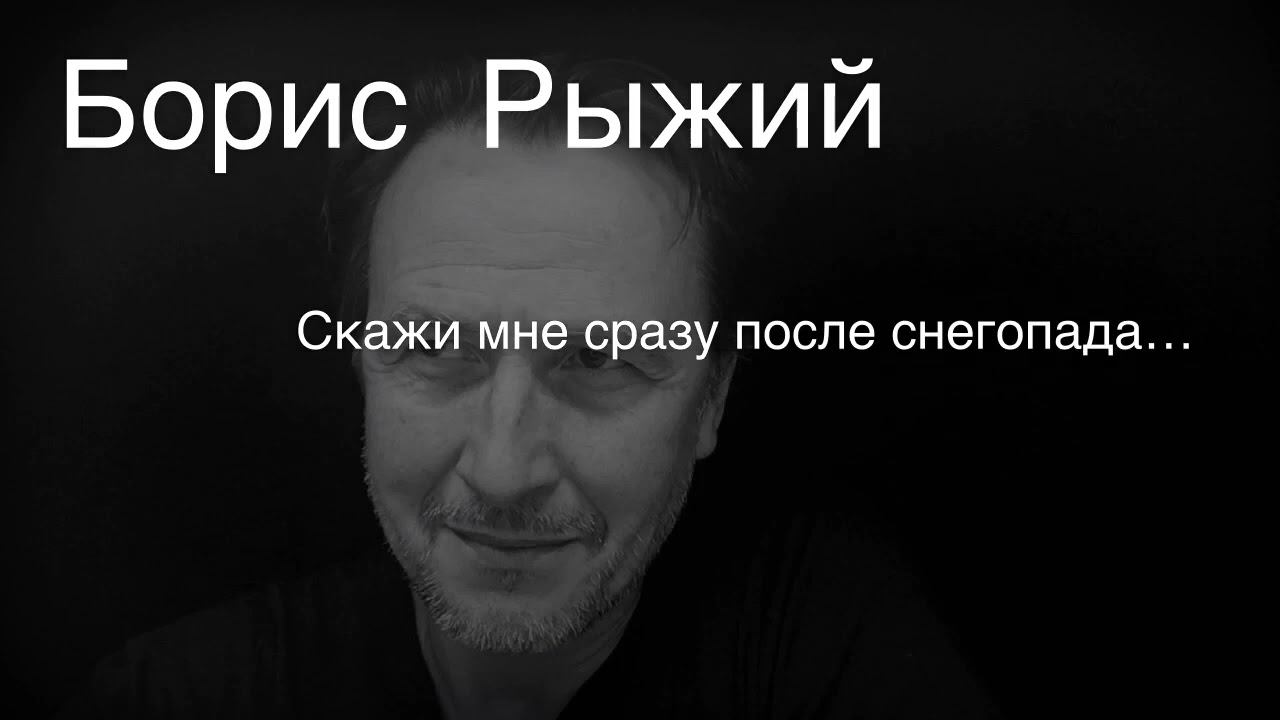 Борис Рыжий. Скажи мне сразу после снегопада…