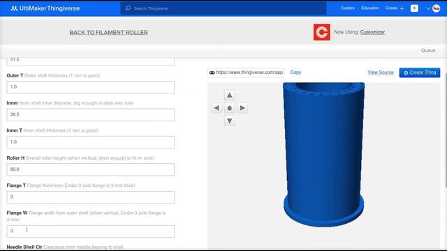 Кастомизация 3D-модели с помощью thingiverse customizer