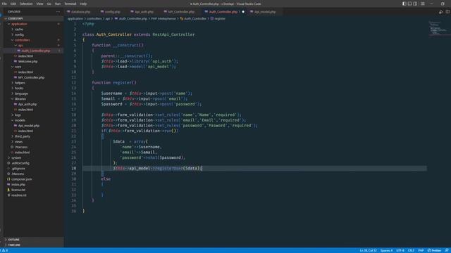 RESTful Api in Codeigniter 3 - Login Registration using Postman