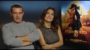 Salma Hayek & Antonio Banderas - Fun Puss In Boots Interview