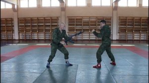 Упражнение 27. Обезоруживание при уколе штыком с уходом вправо(НФП-2009)