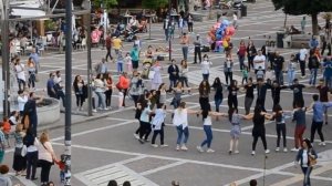 Sirtaki dance in Xanthi's Central Square