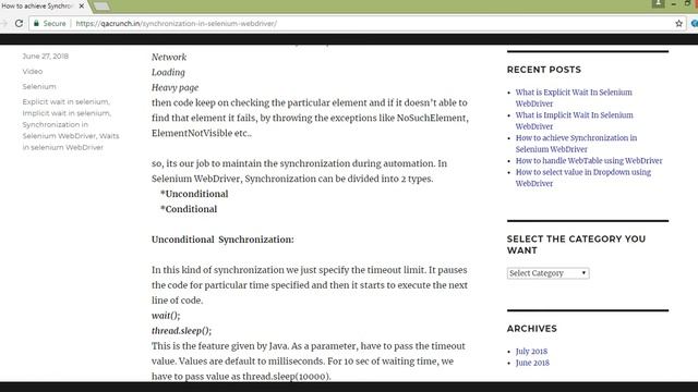 How to achieve Synchronization in Selenium WebDriver смотреть онлайн
