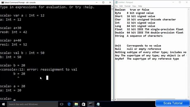 Scala Tutorial 4 - Data Types and Variables
