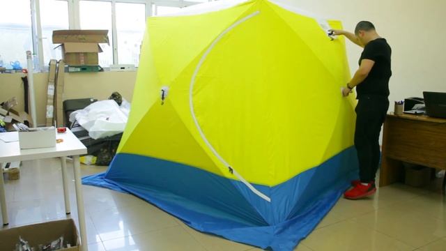 Обзор зимней 3 местной, трёхслойной, дышащей палатки КУБ Long T смотреть онлайн