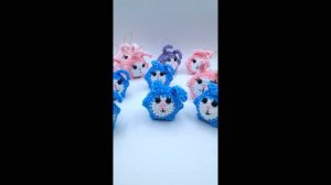 Зайка кругляш из плюшевой пряжи Bunny round from plush yarn