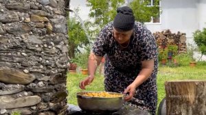 БАБУШКА ВАРИТ ВИШНЕВОЕ ВАРЕНЬЕ Азербайджанская Кухня Деревенская Кухня  Рецепты