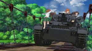 Girl und panzer, девушка за рулём