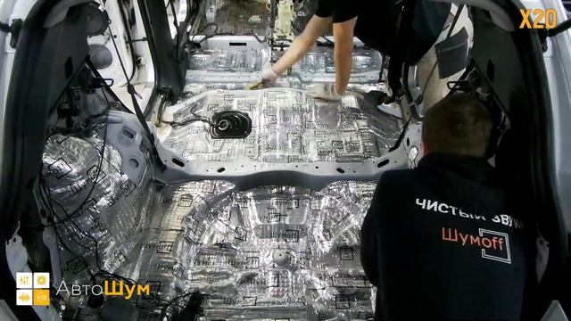 Шумоизоляция пола с арками Hyundai IX35 в уровне Комфорт. АвтоШум.