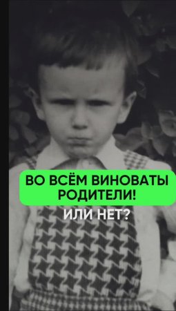 Во всем виноваты родители! Или нет?