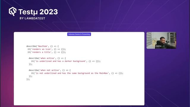 Scalable Enterprise Testing with Vue.js | Solomon Eseme | Testμ 2023 | LambdaTest