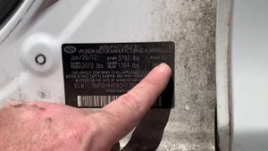 2011-2015 Hyundai Elantra Paint Code Location