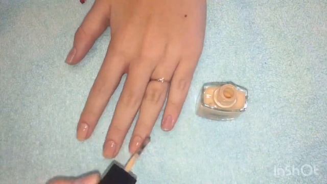 LOVE MANICURE/школьный маникюр: «Бежевый с чёрным горошком»