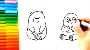 Рисование головастых медведей - Простые рисунки - We Bare Bears Drawing