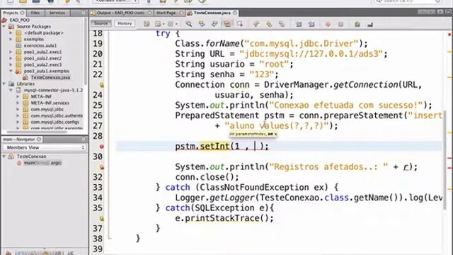 ADS3_AULA1_EX4 Exemplo de uso PreparedStatement смотреть онлайн
