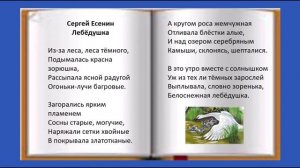 Видеоурок "С.А. Есенин. Лебёдушка. Литературное чтение, 4 класс"