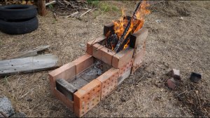 Удобный мангал своими руками.Отдых на даче. Шашлык мясо,грибы, кабачок_ Запущенный участок.