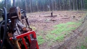 т-25 с самодельным погрузчикам , едем по дрова Praca w lesie. T-25