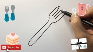 How To Draw a Fork | Bolalar uchun chizilgan vilkalar | вилка для рисования для детей