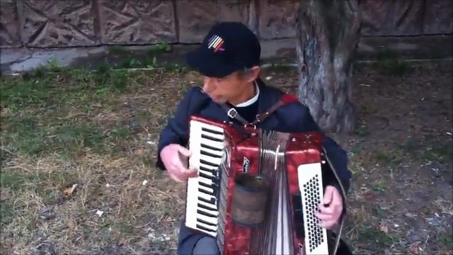 Слепой музыкант играет на аккордеоне смотреть онлайн