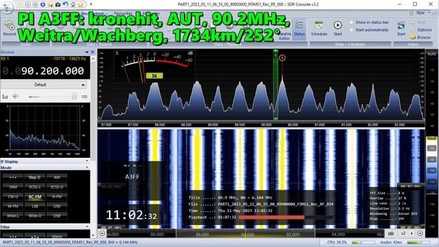 11.05.2023 08:01UTC, [Es], kronehit, Австрия, 90.2МГц, 1734км