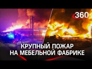 Семь тысяч «квадратов» горят во Фрязине - первые кадры с места пожара на мебельной фабрике