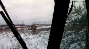 вспашка зяби трех т 150 и двух к 700 на одном поле