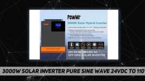 3000W Solar Inverter Pure Sine Wave 24Vdc to 110Vac - Review 2023