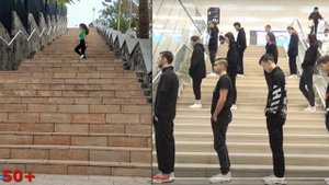 50+ Running man Challenge ???♀️ Шафл на лестнице.. SHUFFLE dance in any age #shuffledance #shuffl