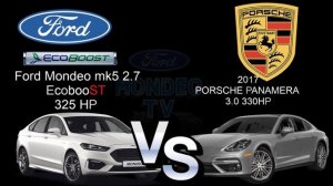 Ford Mondeo (fusion )2.7 ecoboost 325 HP - VS -PORSCHE  PANAMERA 3.0 330 HP- RACE   acceleration