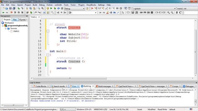 C Programming Tutorial for Beginners 25 - Structures in C  (With Examples)