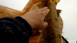 Пристрой из бруса к дому срубленному из бревна