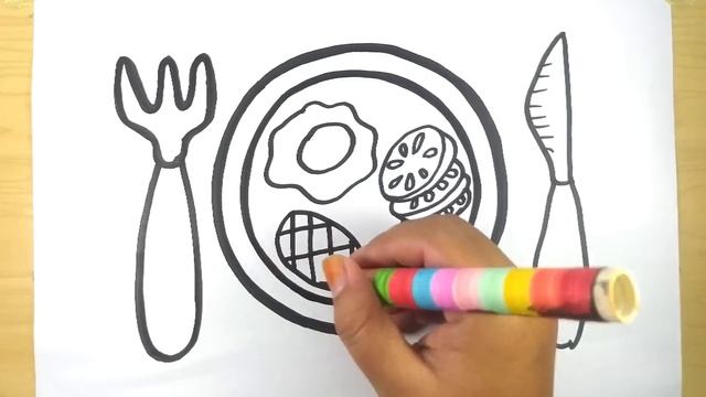 Food In Plate Drawing, Painting & Coloring For Kids and Toddlers_ Child Art смотреть онлайн
