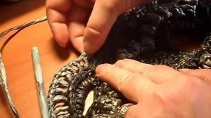 Вязание овального коврика из полиэтиленовых пакетов.  Ряды 32-35