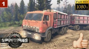 Spintires Обзор мода Камаз 5320 Побережье спасение Камаза и прицепа