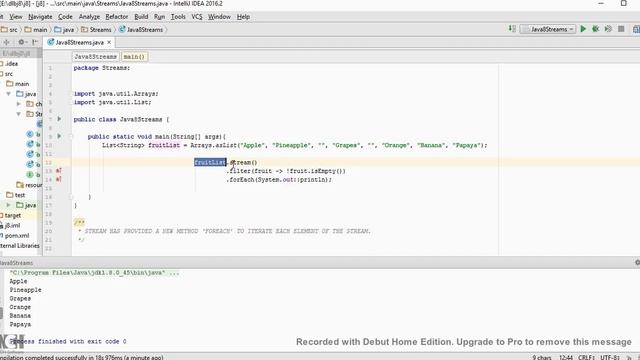 JAVA 8 STREAM FOREACH DEMO смотреть онлайн