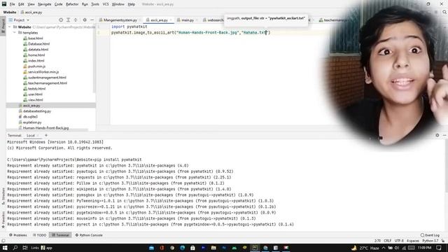 How to convert an image into ascii art in python with just 2 lines of code. Qamar The Coder