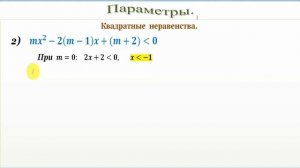 Параметры.  Часть 7. Квадратные неравенства с ПАРАМЕТРОМ. Quadratic inequalities with PARAMETER.