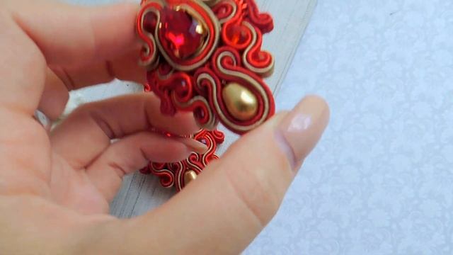 Сутажные серьги с кристаллами Swarovski смотреть онлайн