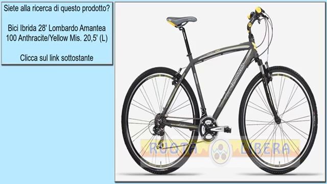 Bici Ibrida 28' Lombardo Amantea 100 Anthracite/Yellow Mis. 20,5' (L)
