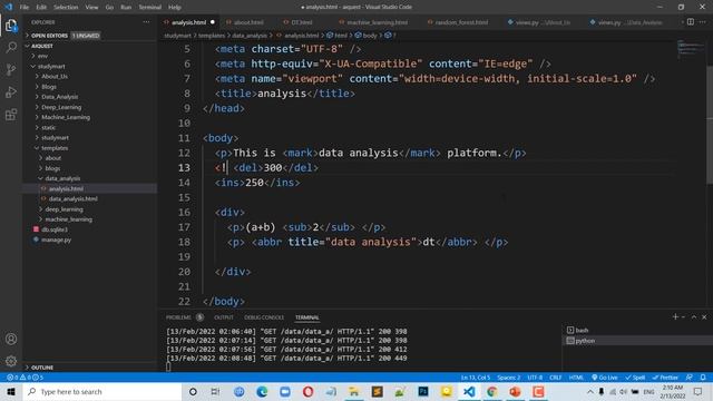 16. Django Bangla Tutorial | How to Work with HTML Inside Template Folder in Django | Python Django