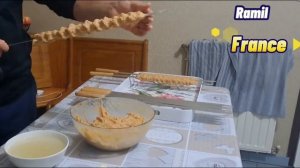 Люля кебаб из курицы и из картошки.  Lula toyuq kababı və kartofdan.  Lula chicken kebab.